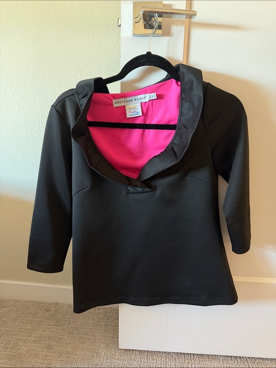 Gretchen Scott Designs Tops - Gretchen Scott Designs Black Top with Hot Pink Lining